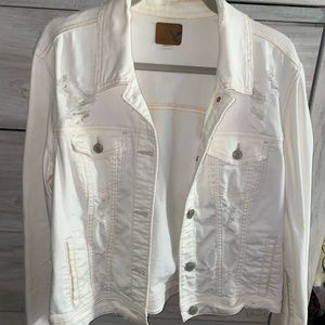 American Eagle White Denim Jacket